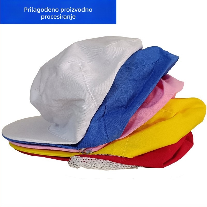 Pamuk kapa za posao s logom, prozračna, ravni vrh i velika oboda, prilagodljiva
