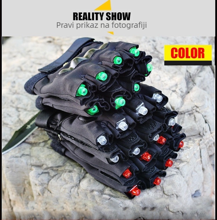 LED rukavice bez prstiju za outdoor sportove – prozračni pleteni materijal, unisex odrasli, dizajn s polu prsta