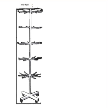 Metalni podni okretni izložbeni stalak za čarape, ključeve, nakit i ogrlice, 3-5 slojeva