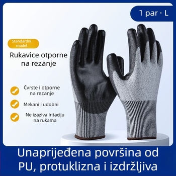 Rukavice otporne na rezanje, razina 5, zaštita od reza i uboda, debeli i otporni na habanje, s vlaknom otpornih rezova i ljepilom, za logističke operacije