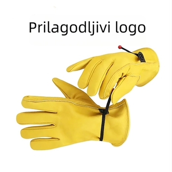 Zaštitne rukavice od prvostrukog telećeg kože, protuklizne, otporne na bodlje, otporne na habanje, za graditeljstvo, vožnju, planinarenje i prijevoz