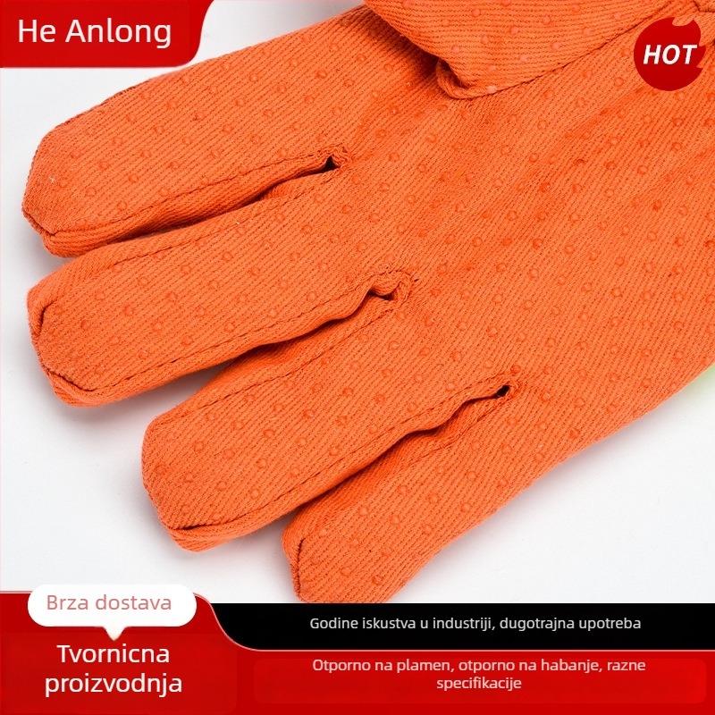 Vatrogasne rukavice, vatrootporne, toplinska izolacija, otporne na visoke temperature, Tip 97, gumomno teksturirana površina