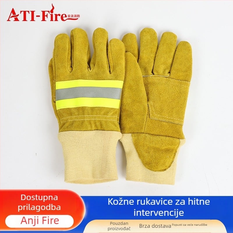 Anji aramidne kožne vatrogasne rukavice za hitnu pomoć i zaštitu od požara