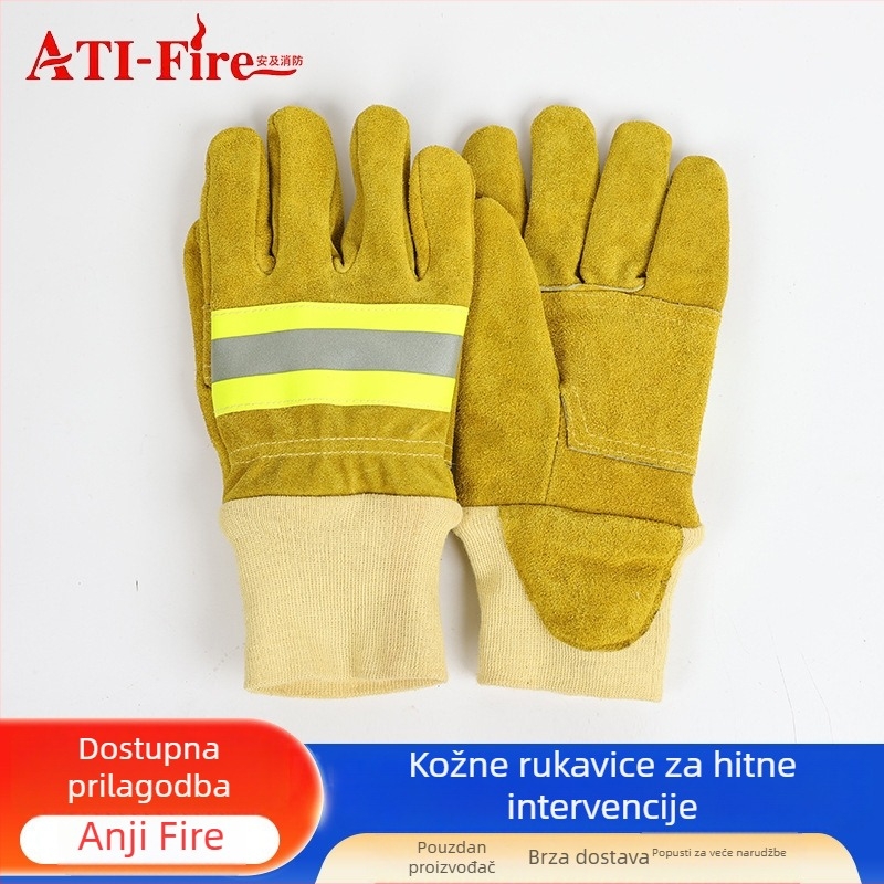 Anji aramidne kožne vatrogasne rukavice za hitnu pomoć i zaštitu od požara