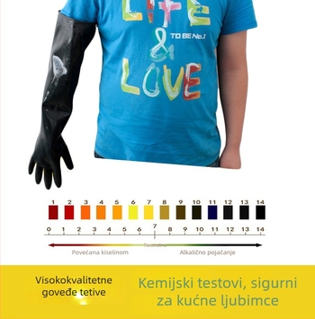 Rukavice za kupanje ljubimaca (mačke i psi) – zaštita od ugriza i ogrebotina, vodootporne; materijal: goveđa tetiva; višekratna upotreba; težina 890 g; namijenjene za kupanje, šišanje noktiju, injekcije i primjenu lijekova