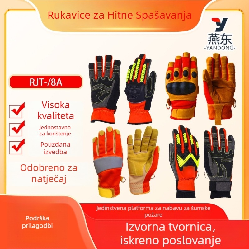 Andong Hitne spašavateljske rukavice — prava koža, otporne na plamen, za gašenje požara