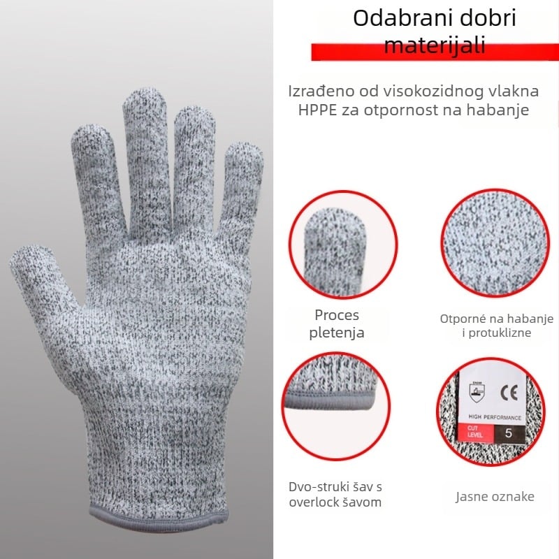 Dječje zaštitne rukavice za drvodjelstvo - PVC, za obradu drveta i rezanje, otporne na rezanje