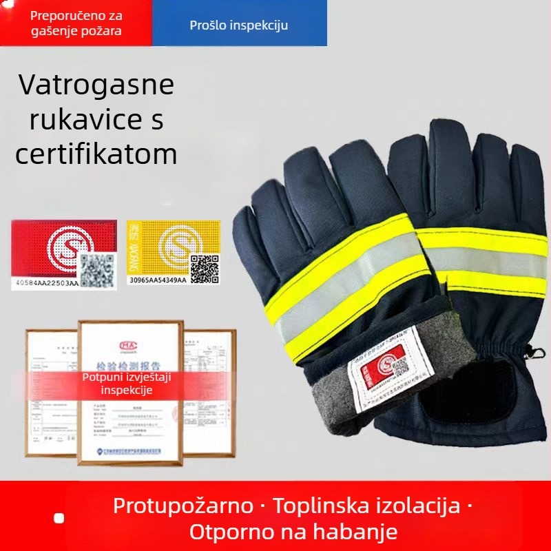 3C-certificirane vatrogasne rukavice s protupožarnom zaštitom, toplinska izolacija, visoka temperatura, spašavanje – tipovi 97/02/14, Jiangdun
