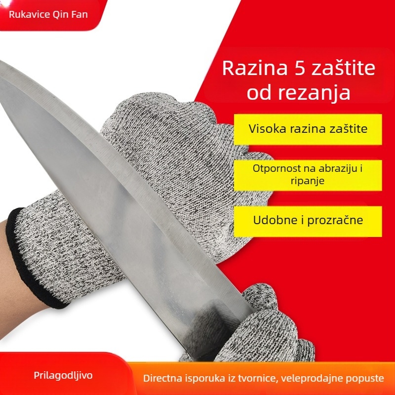 Qin Sail HPPE rukavice otporne na rez – Grade 5 zaštita za rezanje stakla, vrtlarstvo i stolariju