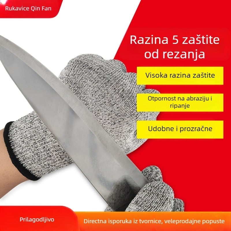Qin Sail HPPE rukavice otporne na rez – Grade 5 zaštita za rezanje stakla, vrtlarstvo i stolariju
