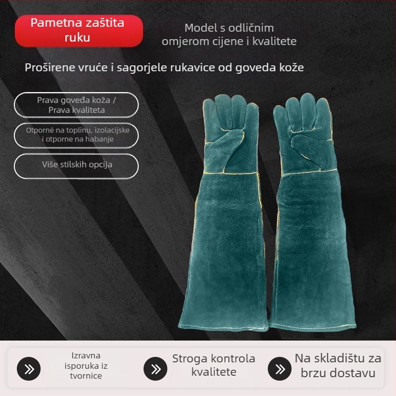 Rukavice za zavarivanje od teleće kože – toplinska otpornost, zaštita od ugriza životinja, za zavarivače, opća namjena