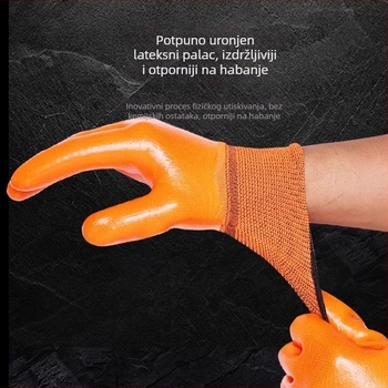 Chuangxin P358 Zaštitne radne rukavice – otporne na habanje, izuzetno debeli, protuklizne, PVC industrijske vodootporne i otporne na ulje, potpuno prekrivene gumene rukavice