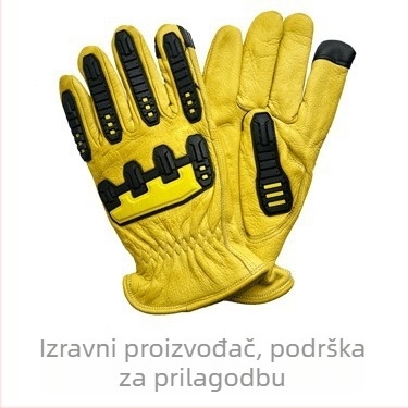 Kožne rukavice za vožnju biciklom od goveđe kože, protuklizne, otporne, udobne; Materijal: koža goveda; Funkcija: vožnja; Primjena: biciklizam i rad na otvorenom; Težina: 360