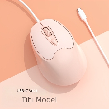 Optička miša USB-C, žična veza, 2400dpi, 4 tipke