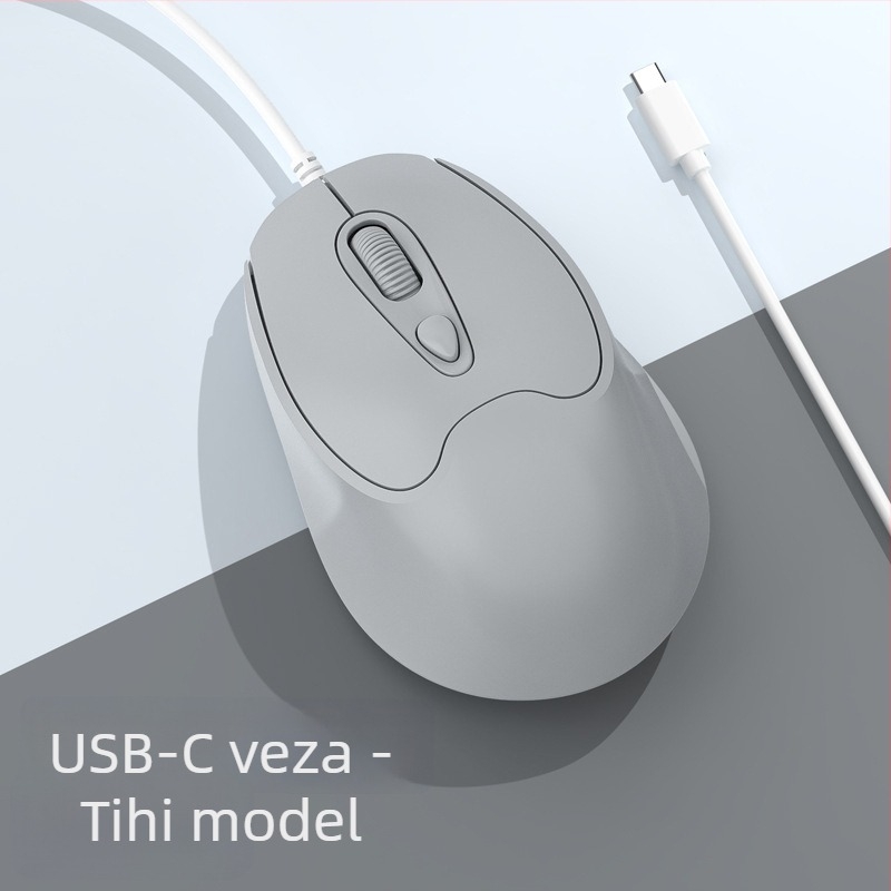 Optička miša USB-C, žična veza, 2400dpi, 4 tipke