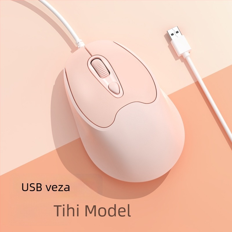 Optička miša USB-C, žična veza, 2400dpi, 4 tipke