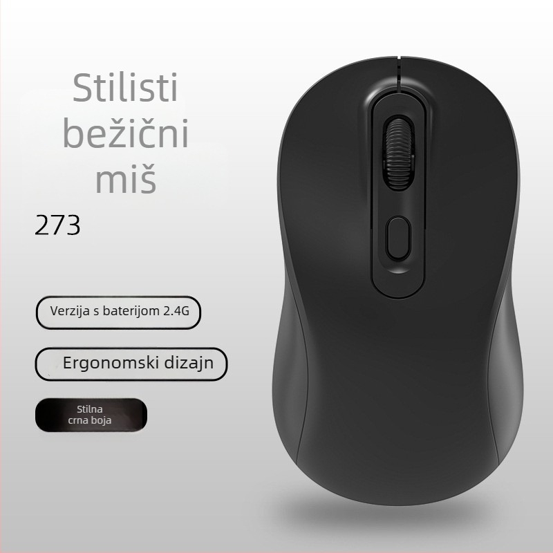 Bežični miš s dualnim načinom 2.4G/Bluetooth, DPI 1600, USB sučelje, 4 tipke, punjivi
