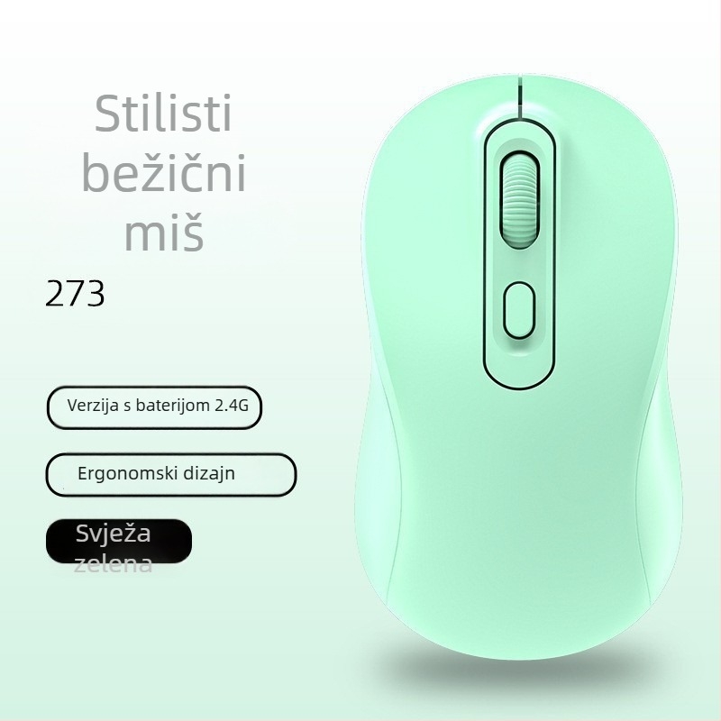 Bežični miš s dualnim načinom 2.4G/Bluetooth, DPI 1600, USB sučelje, 4 tipke, punjivi
