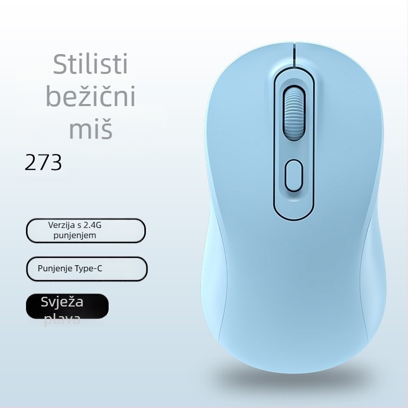 Bežični miš s dualnim načinom 2.4G/Bluetooth, DPI 1600, USB sučelje, 4 tipke, punjivi