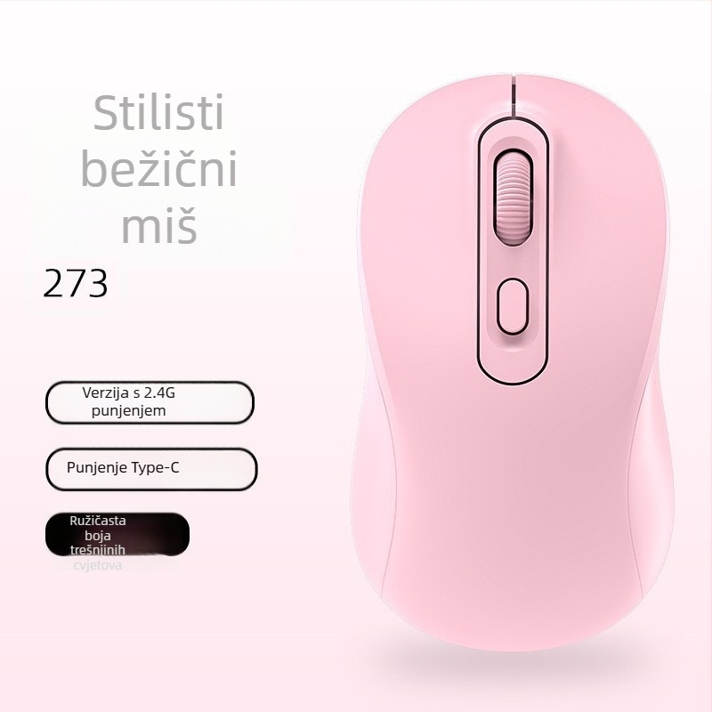 Bežični miš s dualnim načinom 2.4G/Bluetooth, DPI 1600, USB sučelje, 4 tipke, punjivi