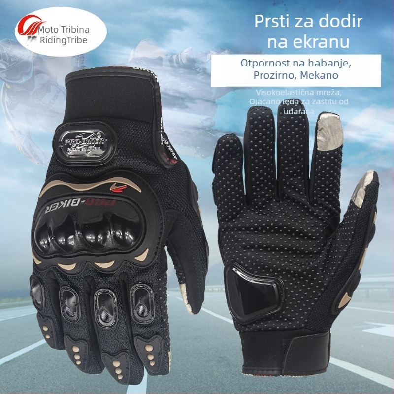 Rukavice za biciklizam za odrasle, unisex, duge prste, otporne na trošenje, osjetljive na dodir, UV zaštita, prozračna mreža Kd251 za planinsko vožnju