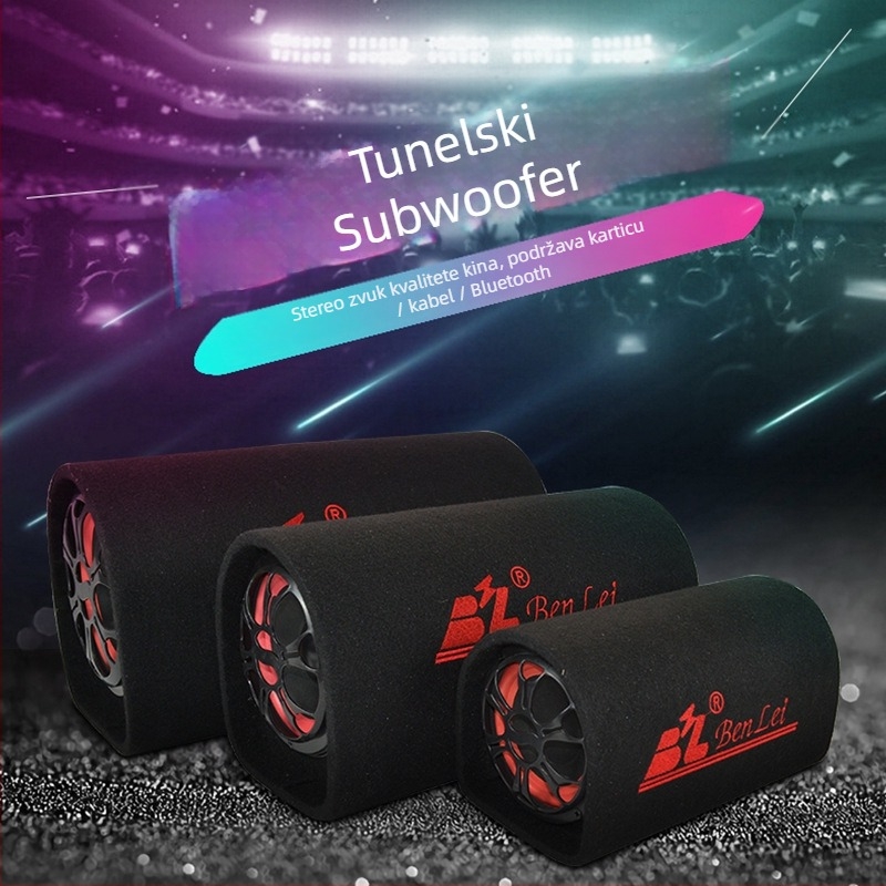 Tunelski subwoofer za automobil, 12V, 60–220W, 4Ω, 50Hz–20kHz, 1% distorzija