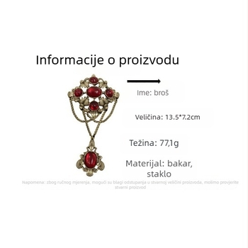 Bakrena broš s palatnim stilom, geometrijski dizajn, za žene, elektroplatirani završetak