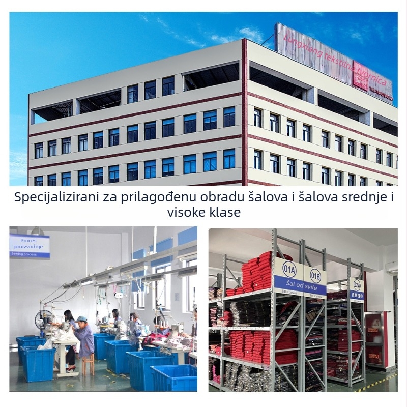 Longxiang Textile Šal od svile — 100% svila, korejskog stila, kolekcija jesen-zima 2025, mogućnost prilagodbe