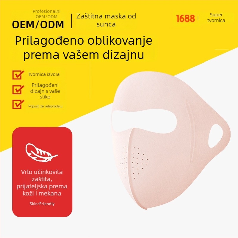 Maska za cijelo lice s UV zaštitom – Unisex, Najlon, Trokutast oblik, Svestrani stil, Proljeće, Jesen i Ljeto