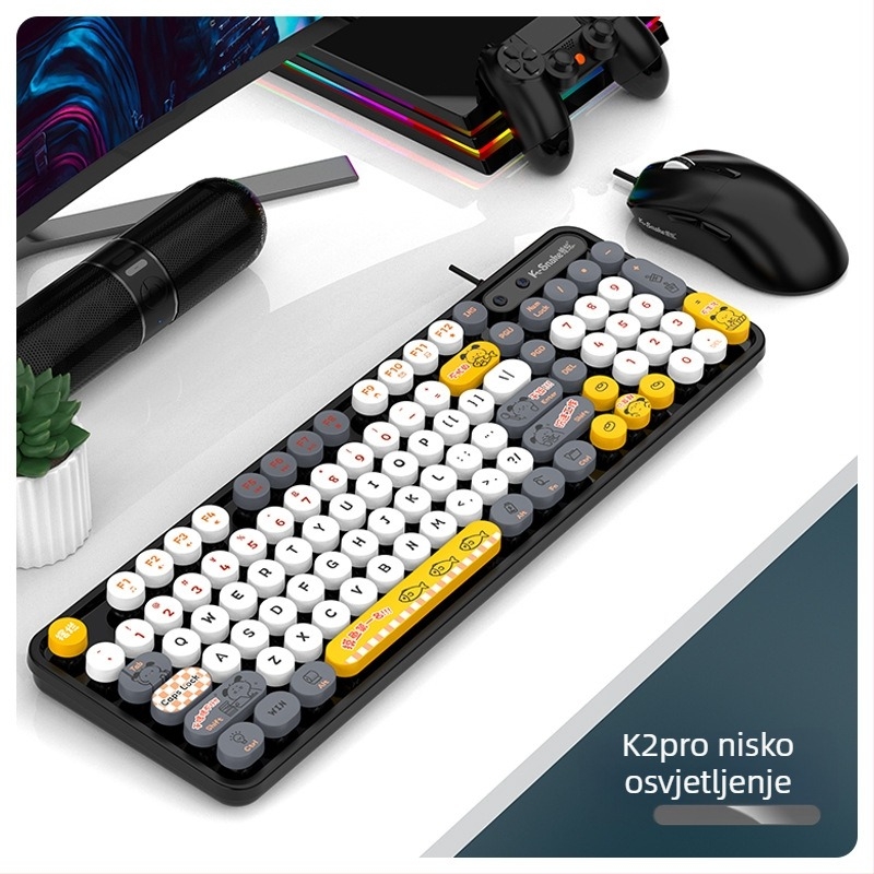 Viper K2 žični set tipkovnice i miša - 98 tipki, vodootporan dizajn, kabel duljine 1,5 m, plastična konstrukcija