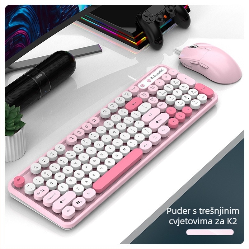 Viper K2 žični set tipkovnice i miša - 98 tipki, vodootporan dizajn, kabel duljine 1,5 m, plastična konstrukcija