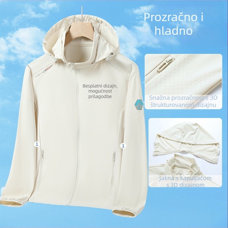 Unisex windbreaker s UV zaštitom i prilagođenim logom, lagana vanjska odjeća za sport i posao, grupna odjeća