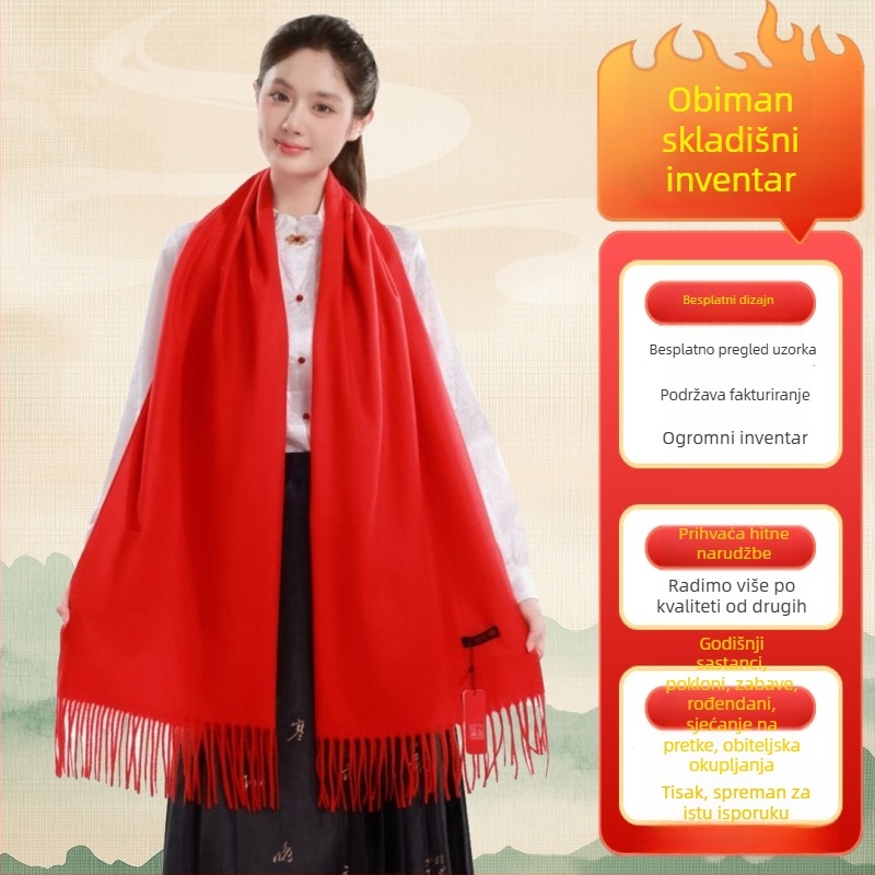 Šal s twill tkanjem, umjetna vuna, poliesterska mješavina 71-80%, zadržava toplinu, za četiri sezone