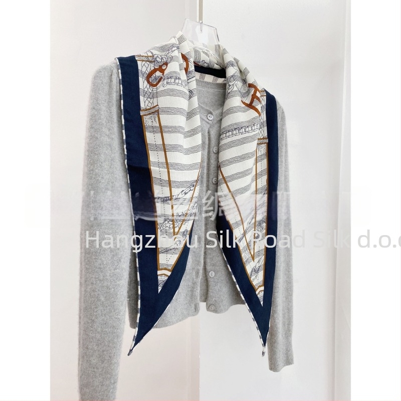 Šal od svile i vune s rombinim uzorkom, dvostrani, zimi - marka Silk store/Silk road
