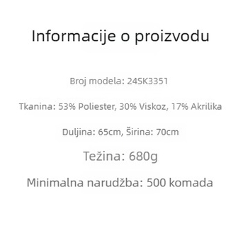 Šal-kapulja s šalom – jednofarban uzorak; poliester; ženski; za zimu, proljeće i jesen