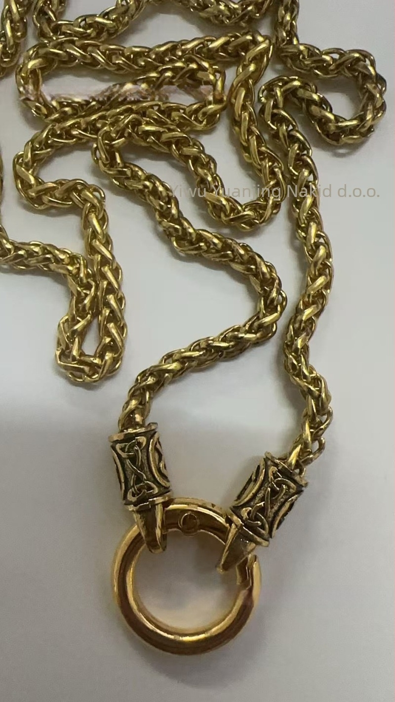 Unisex ogrlica, retro etnički stil, dvostruka kružna kopča, lanac drakova kost, privjesak od legure, Keel lanac, geometrijski oblik