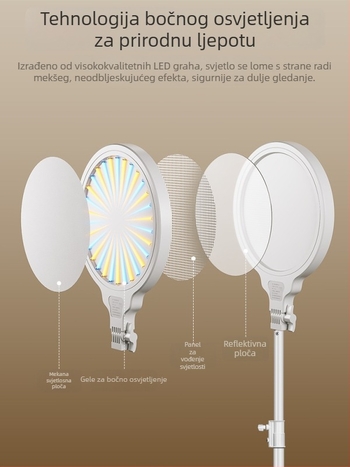 LED svjetlo za dopunu za livestream, stolna svjetiljka za ljepotu s tri temperature boje, 28W
