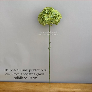 Umjetna hortenzija, aranžman s jednom granom u stilu lizalice, svilene cvjetove, reljefni dizajn