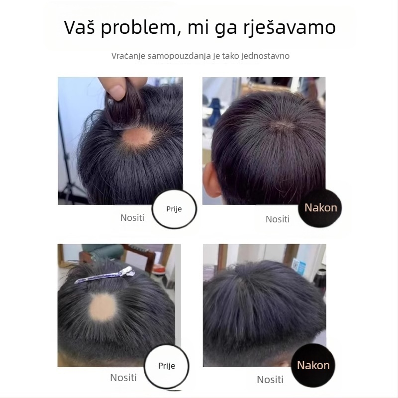 Longyang Z Ručno tkana perika od pravih vlasi, ravna kosa, može se bojati ili permirati