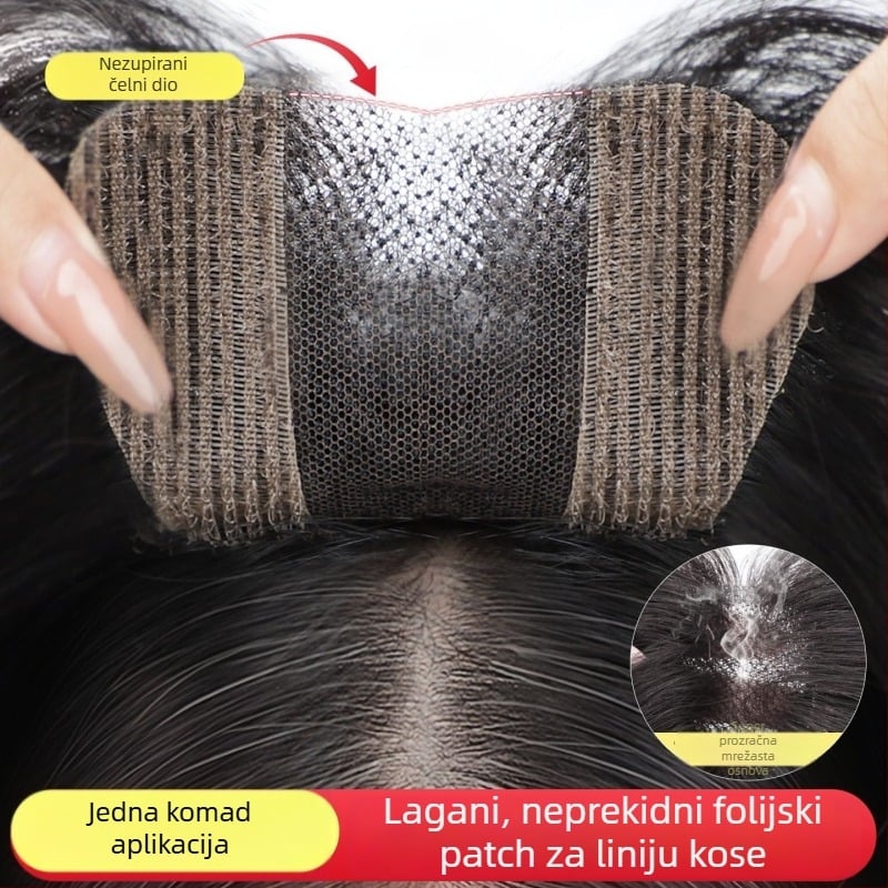 Dio peruke za žene s pravom ljudskom kosom, ravna kosa, Velcro U-oblik model, mehanizam obrade, bojenje i uvijanje dopušteni