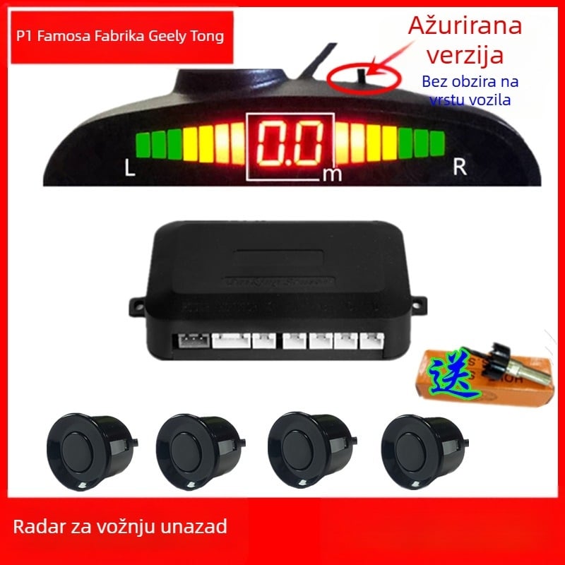 Radar za vožnju unatrag za automobil s 4/6/8 senzora, pravi glasovni signal, polukružni LCD TFT zaslon, model SP-89-1
