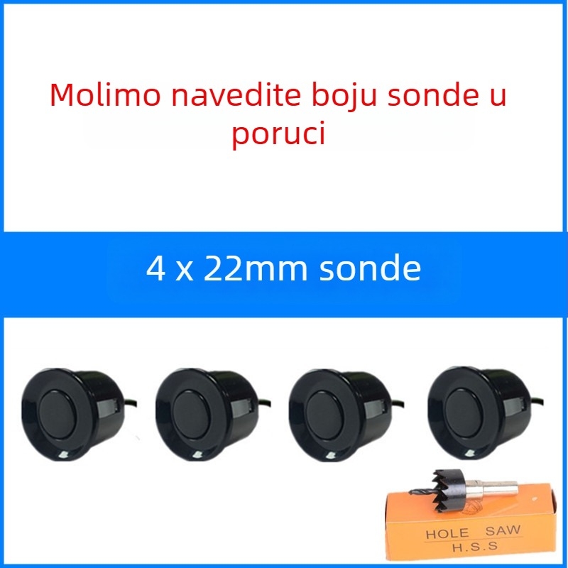 Radar za vožnju unatrag za automobil s 4/6/8 senzora, pravi glasovni signal, polukružni LCD TFT zaslon, model SP-89-1
