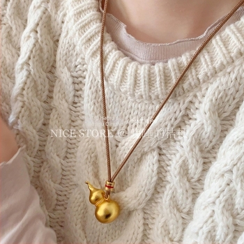 Ogrlica s geometrijskim privjeskom od 18K zlata, ručno izrađena, pastoralni stil, unisex