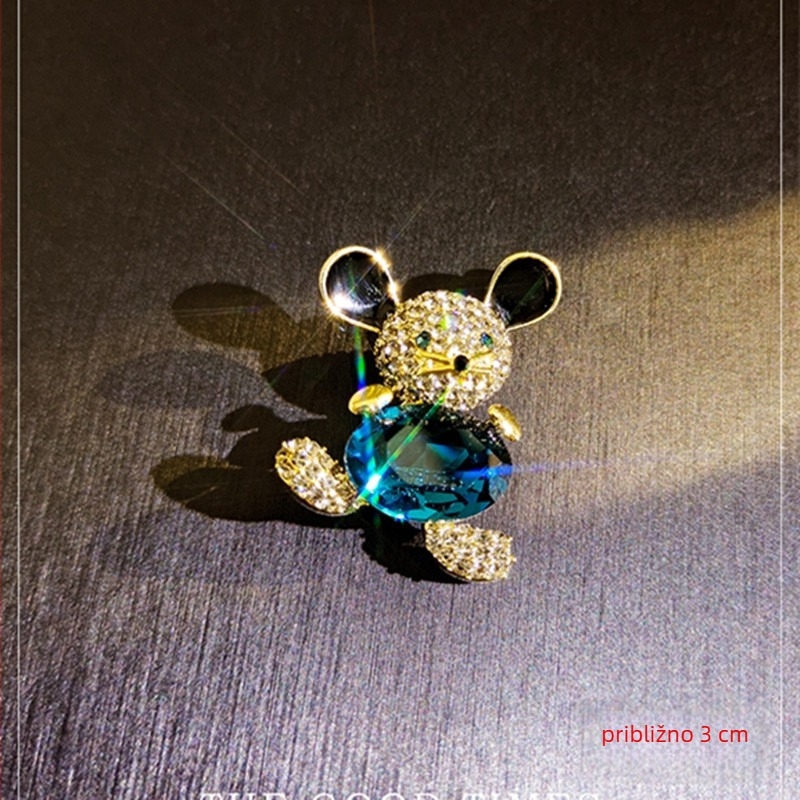 Broš s motivom medvjeda, zliatina, unisex, korejski stil