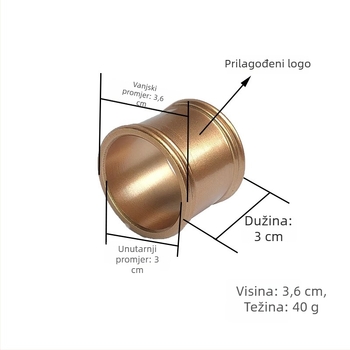 Kopča za šal od svile, cilindrična, cinkov metal, elektroplatiranje, zlatna ugradnja, jednostavan ženski stil