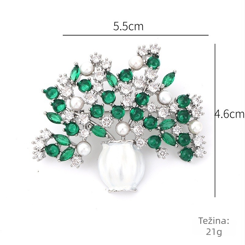 Bros bakra s cvjetnim motivom, elektroplatirana, za ukrašavanje i darivanje