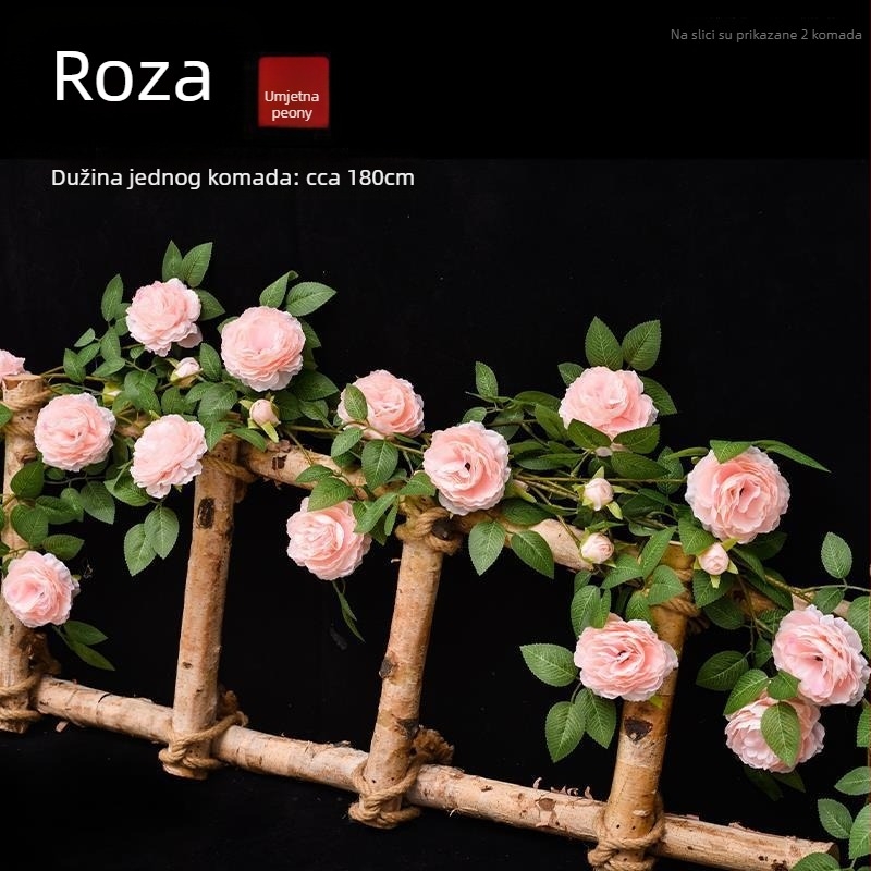 Umjetna svila ruža vinova loza za zidnu dekoraciju – za vjenčanja, vanjsku upotrebu i rekvizite za fotografiju