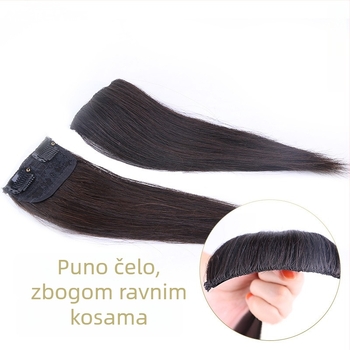 Real Hair Pad – Nevidljivi dodatak za volumen na vrhu glave, ravna kosa, Pravi ljudski vlasi, Model Real Hair 2-3 Card Pad, može se bojiti, Marka Qiao Xi