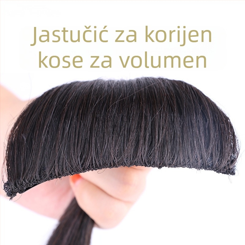 Real Hair Pad – Nevidljivi dodatak za volumen na vrhu glave, ravna kosa, Pravi ljudski vlasi, Model Real Hair 2-3 Card Pad, može se bojiti, Marka Qiao Xi