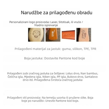 Drveni češalj od bambusa s jastučićem zraka, prilagođena tiskana grafika, masažni češalj za kosu, njega i glačanje, euro-američki uzorci